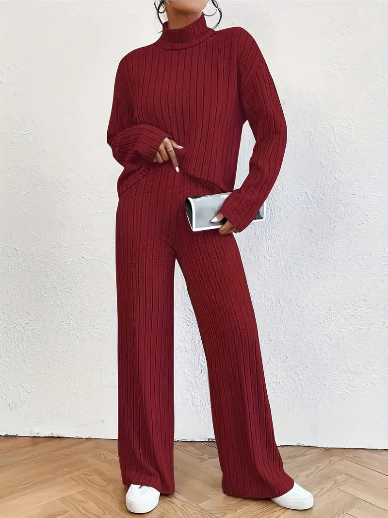 Set Tricot din 2 Piese pentru Femei 2026 Bordo