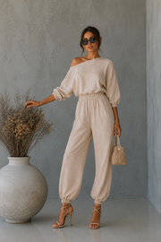 Set 2 Piese Clara din in - Bej