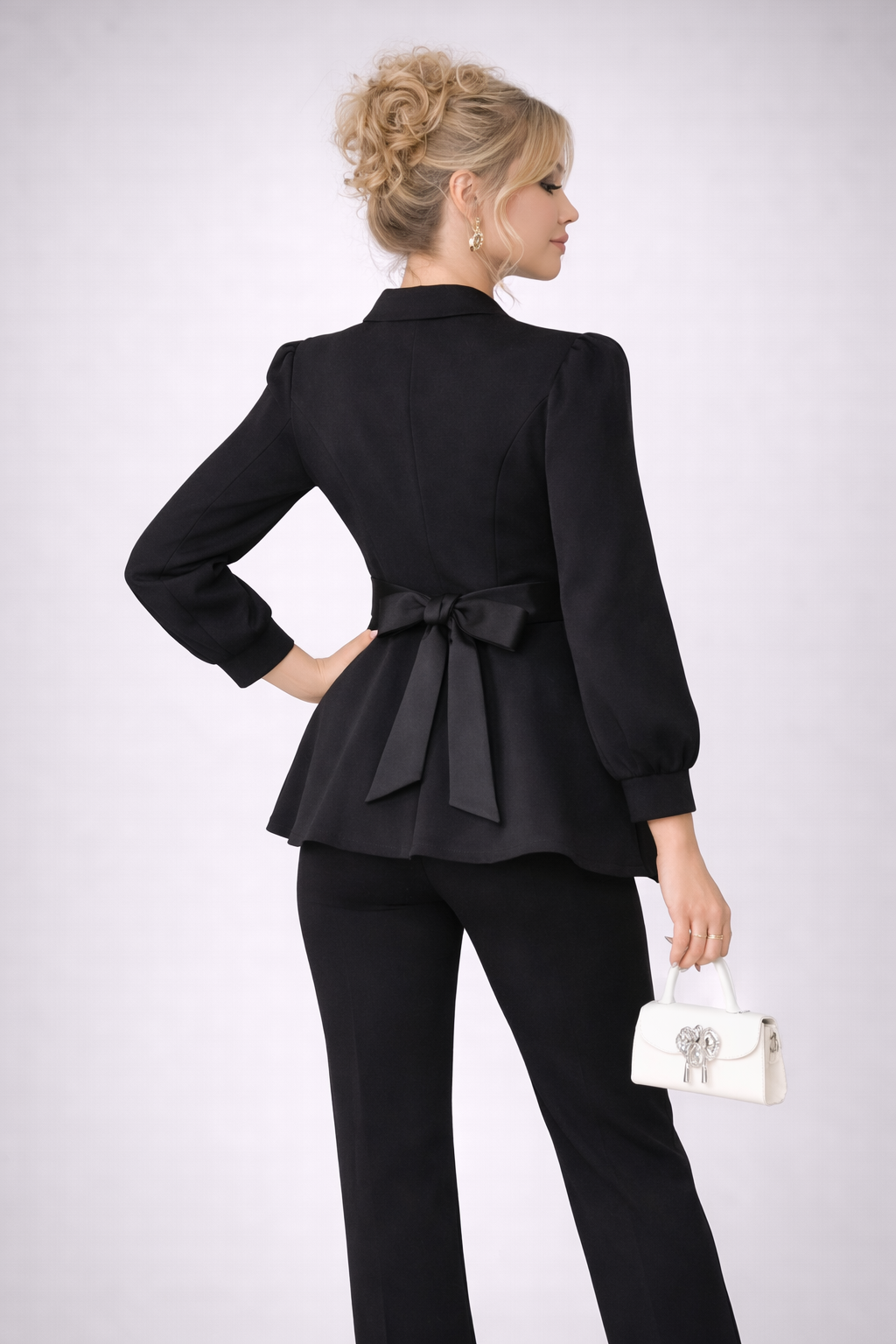 Set 2 Piese Moderne Bluză și Pantaloni 2026 Negru