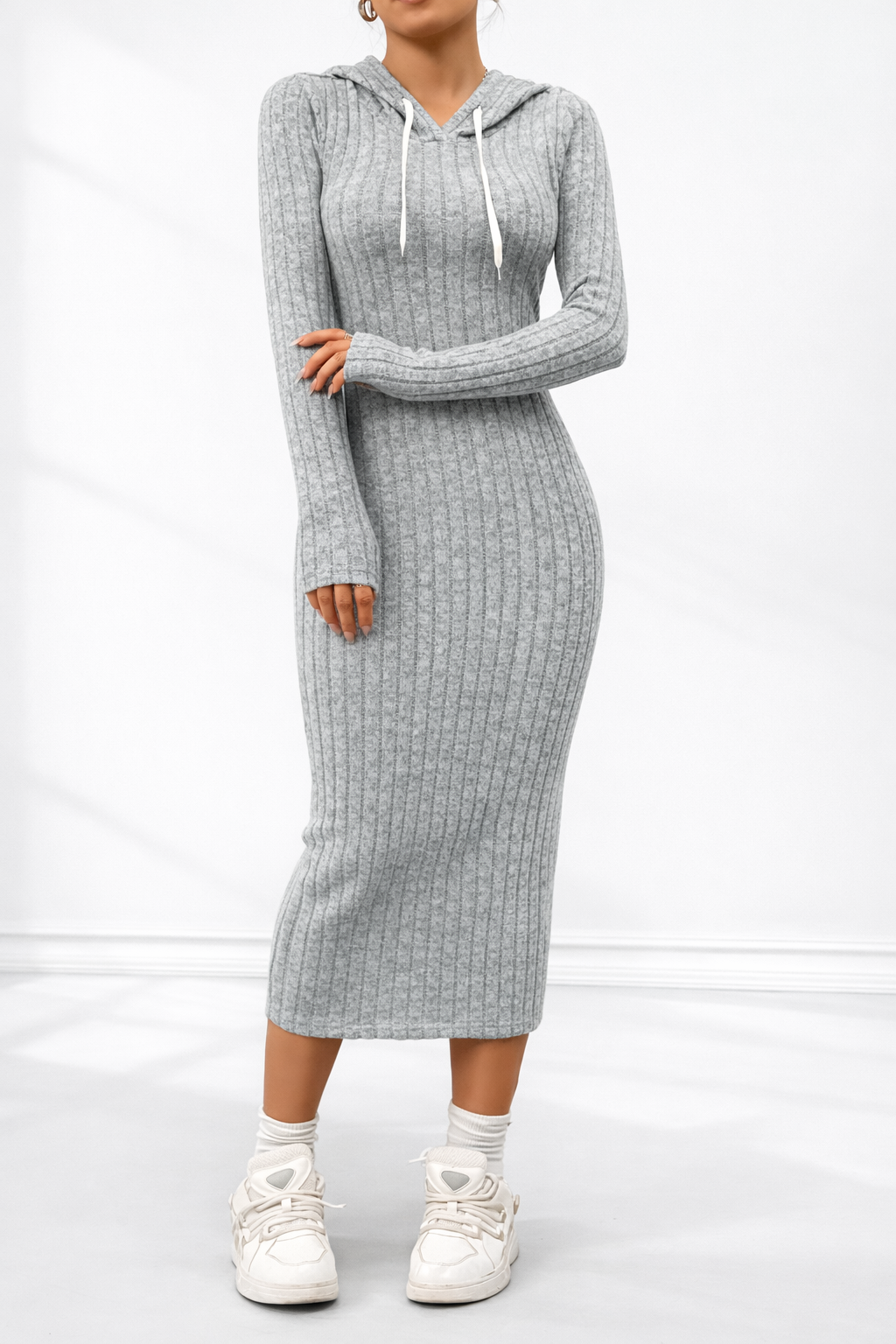 Rochie Tricot cu Glugă pentru Femei 2026